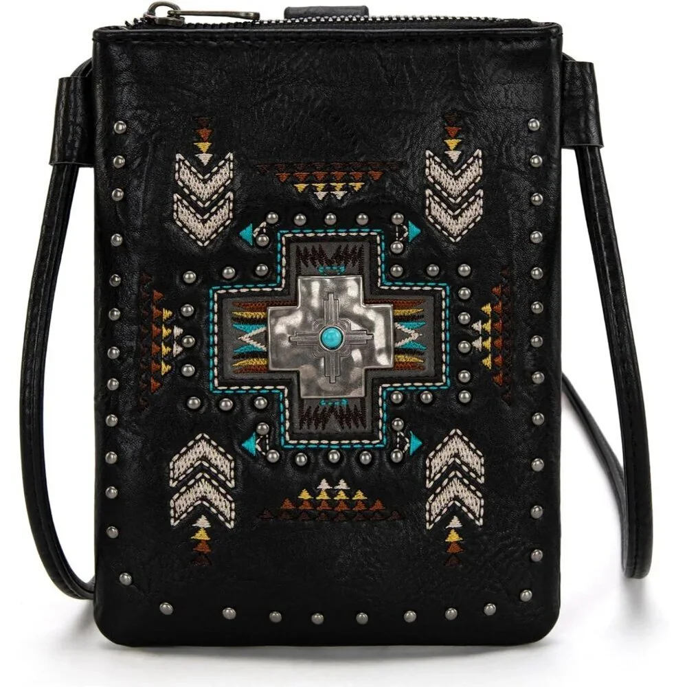 Small Crossbody Bag Women Vegan Leather Zipper Closure Phone Purse